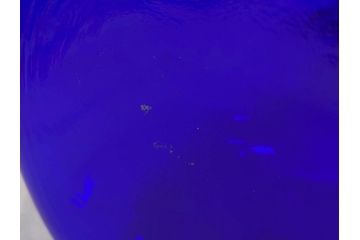 昭和レトロ　特大　鮮やかなブルーが目を惹くフラワーベース(花瓶、花入れ、花器、オブジェ、ホームインテリア、ディスプレイ、ブルー)(R-076986)