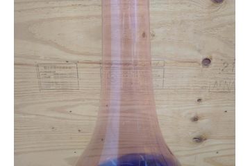 昭和レトロ　特大　グラデーションが美しいフラワーベース(花瓶、花入れ、花器、オブジェ、ホームインテリア、ディスプレイ、ブルー、ピンク、アートガラス)(R-076988)