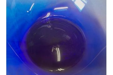 昭和レトロ　特大　グラデーションが美しいフラワーベース(花瓶、花入れ、花器、オブジェ、ホームインテリア、ディスプレイ、ブルー、ピンク、アートガラス)(R-076988)