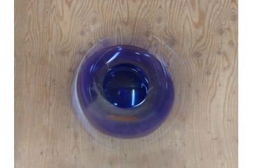 昭和レトロ　特大　グラデーションが美しいフラワーベース(花瓶、花入れ、花器、オブジェ、ホームインテリア、ディスプレイ、ブルー、ピンク、アートガラス)(R-076988)