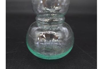戦前　当時物　瓢箪型　気泡や絶妙なフォルムが味わいのあるニッキ水瓶5個セット(豆ガラス、ちびニッキ水、ガラス容器、駄菓子屋ビン、ペロペロ、レトロガラス、一輪挿し、ひょうたん)(R-076989)