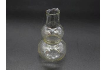 戦前　当時物　瓢箪型　気泡や絶妙なフォルムが味わいのあるニッキ水瓶5個セット(豆ガラス、ちびニッキ水、ガラス容器、駄菓子屋ビン、ペロペロ、レトロガラス、一輪挿し、ひょうたん)(R-076989)