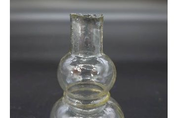 戦前　当時物　瓢箪型　気泡や絶妙なフォルムが味わいのあるニッキ水瓶5個セット(豆ガラス、ちびニッキ水、ガラス容器、駄菓子屋ビン、ペロペロ、レトロガラス、一輪挿し、ひょうたん)(R-076989)