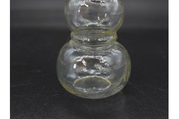 戦前　当時物　瓢箪型　気泡や絶妙なフォルムが味わいのあるニッキ水瓶5個セット(豆ガラス、ちびニッキ水、ガラス容器、駄菓子屋ビン、ペロペロ、レトロガラス、一輪挿し、ひょうたん)(R-076989)