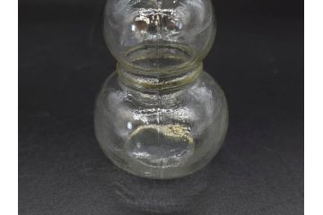 戦前　当時物　瓢箪型　気泡や絶妙なフォルムが味わいのあるニッキ水瓶5個セット(豆ガラス、ちびニッキ水、ガラス容器、駄菓子屋ビン、ペロペロ、レトロガラス、一輪挿し、ひょうたん)(R-076989)