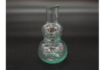 戦前　当時物　瓢箪型　気泡や絶妙なフォルムが味わいのあるニッキ水瓶5個セット(豆ガラス、ちびニッキ水、ガラス容器、駄菓子屋ビン、ペロペロ、レトロガラス、一輪挿し、ひょうたん)(R-076989)