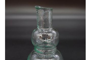 戦前　当時物　瓢箪型　気泡や絶妙なフォルムが味わいのあるニッキ水瓶5個セット(豆ガラス、ちびニッキ水、ガラス容器、駄菓子屋ビン、ペロペロ、レトロガラス、一輪挿し、ひょうたん)(R-076989)