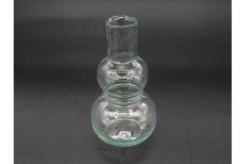 戦前　当時物　瓢箪型　気泡や絶妙なフォルムが味わいのあるニッキ水瓶5個セット(豆ガラス、ちびニッキ水、ガラス容器、駄菓子屋ビン、ペロペロ、レトロガラス、一輪挿し、ひょうたん)(R-076989)