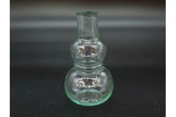 戦前　当時物　瓢箪型　気泡や絶妙なフォルムが味わいのあるニッキ水瓶5個セット(豆ガラス、ちびニッキ水、ガラス容器、駄菓子屋ビン、ペロペロ、レトロガラス、一輪挿し、ひょうたん)(R-076989)