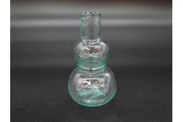 戦前　当時物　瓢箪型　気泡や絶妙なフォルムが味わいのあるニッキ水瓶5個セット(豆ガラス、ちびニッキ水、ガラス容器、駄菓子屋ビン、ペロペロ、レトロガラス、一輪挿し、ひょうたん)(R-076990)