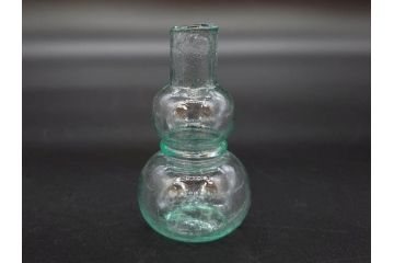 戦前　当時物　瓢箪型　気泡や絶妙なフォルムが味わいのあるニッキ水瓶5個セット(豆ガラス、ちびニッキ水、ガラス容器、駄菓子屋ビン、ペロペロ、レトロガラス、一輪挿し、ひょうたん)(R-076990)