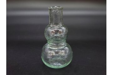 戦前　当時物　瓢箪型　気泡や絶妙なフォルムが味わいのあるニッキ水瓶5個セット(豆ガラス、ちびニッキ水、ガラス容器、駄菓子屋ビン、ペロペロ、レトロガラス、一輪挿し、ひょうたん)(R-076990)