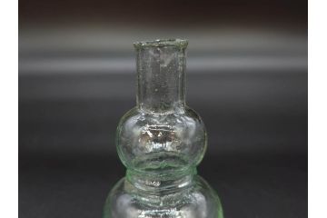戦前　当時物　瓢箪型　気泡や絶妙なフォルムが味わいのあるニッキ水瓶5個セット(豆ガラス、ちびニッキ水、ガラス容器、駄菓子屋ビン、ペロペロ、レトロガラス、一輪挿し、ひょうたん)(R-076990)