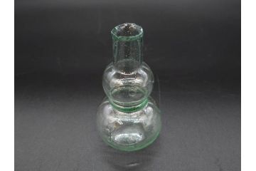 戦前　当時物　瓢箪型　気泡や絶妙なフォルムが味わいのあるニッキ水瓶5個セット(豆ガラス、ちびニッキ水、ガラス容器、駄菓子屋ビン、ペロペロ、レトロガラス、一輪挿し、ひょうたん)(R-076990)