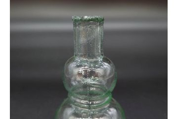 戦前　当時物　瓢箪型　気泡や絶妙なフォルムが味わいのあるニッキ水瓶5個セット(豆ガラス、ちびニッキ水、ガラス容器、駄菓子屋ビン、ペロペロ、レトロガラス、一輪挿し、ひょうたん)(R-076990)