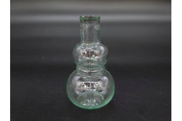 戦前　当時物　瓢箪型　気泡や絶妙なフォルムが味わいのあるニッキ水瓶5個セット(豆ガラス、ちびニッキ水、ガラス容器、駄菓子屋ビン、ペロペロ、レトロガラス、一輪挿し、ひょうたん)(R-076990)
