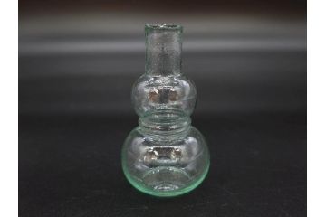 戦前　当時物　瓢箪型　気泡や絶妙なフォルムが味わいのあるニッキ水瓶5個セット(豆ガラス、ちびニッキ水、ガラス容器、駄菓子屋ビン、ペロペロ、レトロガラス、一輪挿し、ひょうたん)(R-076990)