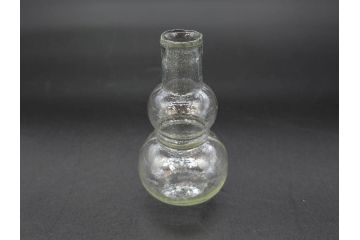 戦前　当時物　瓢箪型　気泡や絶妙なフォルムが味わいのあるニッキ水瓶5個セット(豆ガラス、ちびニッキ水、ガラス容器、駄菓子屋ビン、ペロペロ、レトロガラス、一輪挿し、ひょうたん)(R-076991)