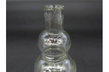 戦前　当時物　瓢箪型　気泡や絶妙なフォルムが味わいのあるニッキ水瓶5個セット(豆ガラス、ちびニッキ水、ガラス容器、駄菓子屋ビン、ペロペロ、レトロガラス、一輪挿し、ひょうたん)(R-076991)