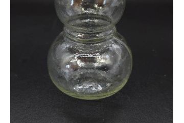 戦前　当時物　瓢箪型　気泡や絶妙なフォルムが味わいのあるニッキ水瓶5個セット(豆ガラス、ちびニッキ水、ガラス容器、駄菓子屋ビン、ペロペロ、レトロガラス、一輪挿し、ひょうたん)(R-076991)
