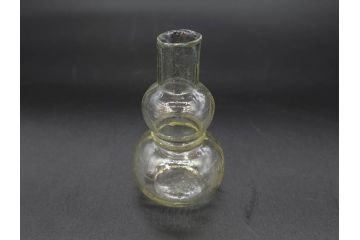 戦前　当時物　瓢箪型　気泡や絶妙なフォルムが味わいのあるニッキ水瓶5個セット(豆ガラス、ちびニッキ水、ガラス容器、駄菓子屋ビン、ペロペロ、レトロガラス、一輪挿し、ひょうたん)(R-076991)