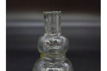 戦前　当時物　瓢箪型　気泡や絶妙なフォルムが味わいのあるニッキ水瓶5個セット(豆ガラス、ちびニッキ水、ガラス容器、駄菓子屋ビン、ペロペロ、レトロガラス、一輪挿し、ひょうたん)(R-076991)