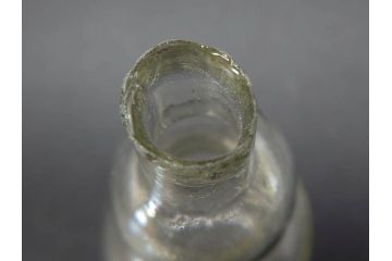 戦前　当時物　瓢箪型　気泡や絶妙なフォルムが味わいのあるニッキ水瓶5個セット(豆ガラス、ちびニッキ水、ガラス容器、駄菓子屋ビン、ペロペロ、レトロガラス、一輪挿し、ひょうたん)(R-076991)