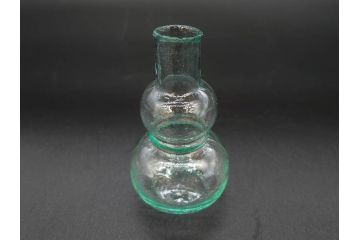 戦前　当時物　瓢箪型　気泡や絶妙なフォルムが味わいのあるニッキ水瓶5個セット(豆ガラス、ちびニッキ水、ガラス容器、駄菓子屋ビン、ペロペロ、レトロガラス、一輪挿し、ひょうたん)(R-076991)
