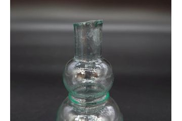 戦前　当時物　瓢箪型　気泡や絶妙なフォルムが味わいのあるニッキ水瓶5個セット(豆ガラス、ちびニッキ水、ガラス容器、駄菓子屋ビン、ペロペロ、レトロガラス、一輪挿し、ひょうたん)(R-076991)