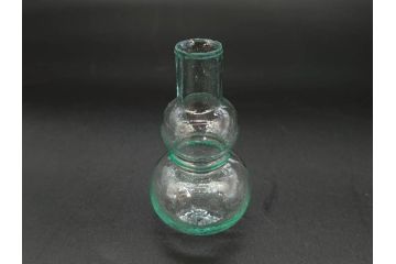 戦前　当時物　瓢箪型　気泡や絶妙なフォルムが味わいのあるニッキ水瓶5個セット(豆ガラス、ちびニッキ水、ガラス容器、駄菓子屋ビン、ペロペロ、レトロガラス、一輪挿し、ひょうたん)(R-076991)