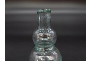 戦前　当時物　瓢箪型　気泡や絶妙なフォルムが味わいのあるニッキ水瓶5個セット(豆ガラス、ちびニッキ水、ガラス容器、駄菓子屋ビン、ペロペロ、レトロガラス、一輪挿し、ひょうたん)(R-076991)