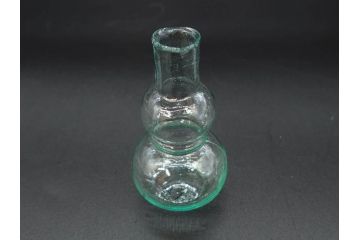戦前　当時物　瓢箪型　気泡や絶妙なフォルムが味わいのあるニッキ水瓶5個セット(豆ガラス、ちびニッキ水、ガラス容器、駄菓子屋ビン、ペロペロ、レトロガラス、一輪挿し、ひょうたん)(R-076991)