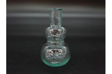 戦前　当時物　瓢箪型　気泡や絶妙なフォルムが味わいのあるニッキ水瓶5個セット(豆ガラス、ちびニッキ水、ガラス容器、駄菓子屋ビン、ペロペロ、レトロガラス、一輪挿し、ひょうたん)(R-076991)
