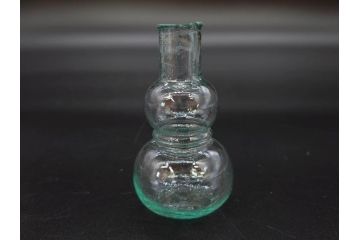 戦前　当時物　瓢箪型　気泡や絶妙なフォルムが味わいのあるニッキ水瓶5個セット(豆ガラス、ちびニッキ水、ガラス容器、駄菓子屋ビン、ペロペロ、レトロガラス、一輪挿し、ひょうたん)(R-076991)