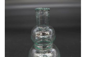 戦前　当時物　瓢箪型　気泡や絶妙なフォルムが味わいのあるニッキ水瓶5個セット(豆ガラス、ちびニッキ水、ガラス容器、駄菓子屋ビン、ペロペロ、レトロガラス、一輪挿し、ひょうたん)(R-076991)