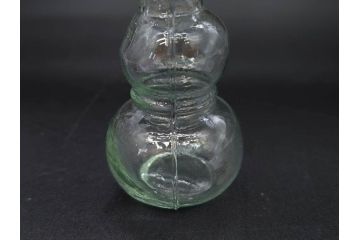 戦前　当時物　瓢箪型　気泡や絶妙なフォルムが味わいのあるニッキ水瓶5個セット(豆ガラス、ちびニッキ水、ガラス容器、駄菓子屋ビン、ペロペロ、レトロガラス、一輪挿し、ひょうたん)(R-076992)
