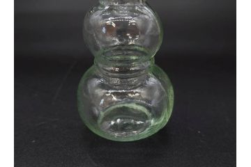 戦前　当時物　瓢箪型　気泡や絶妙なフォルムが味わいのあるニッキ水瓶5個セット(豆ガラス、ちびニッキ水、ガラス容器、駄菓子屋ビン、ペロペロ、レトロガラス、一輪挿し、ひょうたん)(R-076992)
