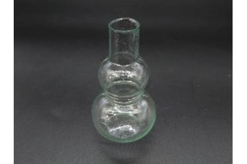 戦前　当時物　瓢箪型　気泡や絶妙なフォルムが味わいのあるニッキ水瓶5個セット(豆ガラス、ちびニッキ水、ガラス容器、駄菓子屋ビン、ペロペロ、レトロガラス、一輪挿し、ひょうたん)(R-076992)