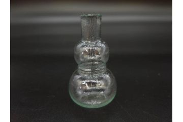 戦前　当時物　瓢箪型　気泡や絶妙なフォルムが味わいのあるニッキ水瓶5個セット(豆ガラス、ちびニッキ水、ガラス容器、駄菓子屋ビン、ペロペロ、レトロガラス、一輪挿し、ひょうたん)(R-076992)