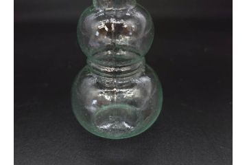 戦前　当時物　瓢箪型　気泡や絶妙なフォルムが味わいのあるニッキ水瓶5個セット(豆ガラス、ちびニッキ水、ガラス容器、駄菓子屋ビン、ペロペロ、レトロガラス、一輪挿し、ひょうたん)(R-076992)