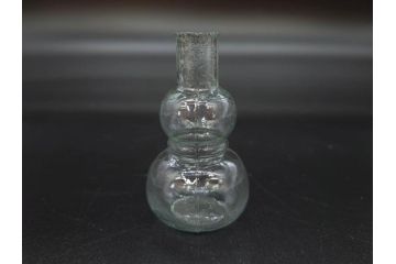 戦前　当時物　瓢箪型　気泡や絶妙なフォルムが味わいのあるニッキ水瓶5個セット(豆ガラス、ちびニッキ水、ガラス容器、駄菓子屋ビン、ペロペロ、レトロガラス、一輪挿し、ひょうたん)(R-076992)
