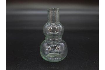 戦前　当時物　瓢箪型　気泡や絶妙なフォルムが味わいのあるニッキ水瓶5個セット(豆ガラス、ちびニッキ水、ガラス容器、駄菓子屋ビン、ペロペロ、レトロガラス、一輪挿し、ひょうたん)(R-076992)