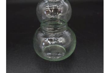 戦前　当時物　瓢箪型　気泡や絶妙なフォルムが味わいのあるニッキ水瓶5個セット(豆ガラス、ちびニッキ水、ガラス容器、駄菓子屋ビン、ペロペロ、レトロガラス、一輪挿し、ひょうたん)(R-076992)