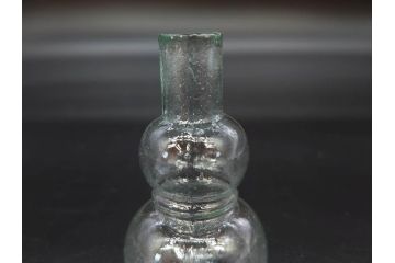 戦前　当時物　瓢箪型　気泡や絶妙なフォルムが味わいのあるニッキ水瓶5個セット(豆ガラス、ちびニッキ水、ガラス容器、駄菓子屋ビン、ペロペロ、レトロガラス、一輪挿し、ひょうたん)(R-076992)
