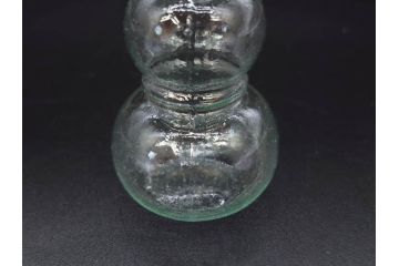 戦前　当時物　瓢箪型　気泡や絶妙なフォルムが味わいのあるニッキ水瓶5個セット(豆ガラス、ちびニッキ水、ガラス容器、駄菓子屋ビン、ペロペロ、レトロガラス、一輪挿し、ひょうたん)(R-076992)