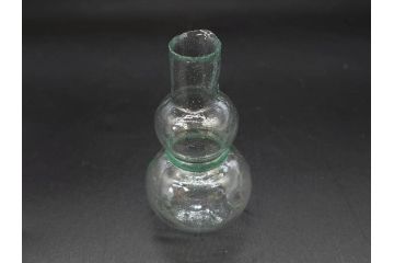 戦前　当時物　瓢箪型　気泡や絶妙なフォルムが味わいのあるニッキ水瓶5個セット(豆ガラス、ちびニッキ水、ガラス容器、駄菓子屋ビン、ペロペロ、レトロガラス、一輪挿し、ひょうたん)(R-076992)
