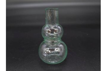 戦前　当時物　瓢箪型　気泡や絶妙なフォルムが味わいのあるニッキ水瓶5個セット(豆ガラス、ちびニッキ水、ガラス容器、駄菓子屋ビン、ペロペロ、レトロガラス、一輪挿し、ひょうたん)(R-076992)