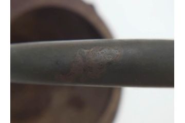 時代物　亀文堂　獣口　家屋風景図　長い歴史を刻んだ趣ある鉄瓶(湯沸、湯瓶、茶道具、茶器)(R-076993)