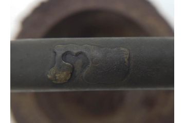 時代物　亀文堂　獣口　家屋風景図　長い歴史を刻んだ趣ある鉄瓶(湯沸、湯瓶、茶道具、茶器)(R-076993)