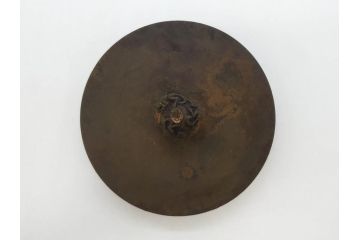 時代物　亀文堂　獣口　家屋風景図　長い歴史を刻んだ趣ある鉄瓶(湯沸、湯瓶、茶道具、茶器)(R-076993)